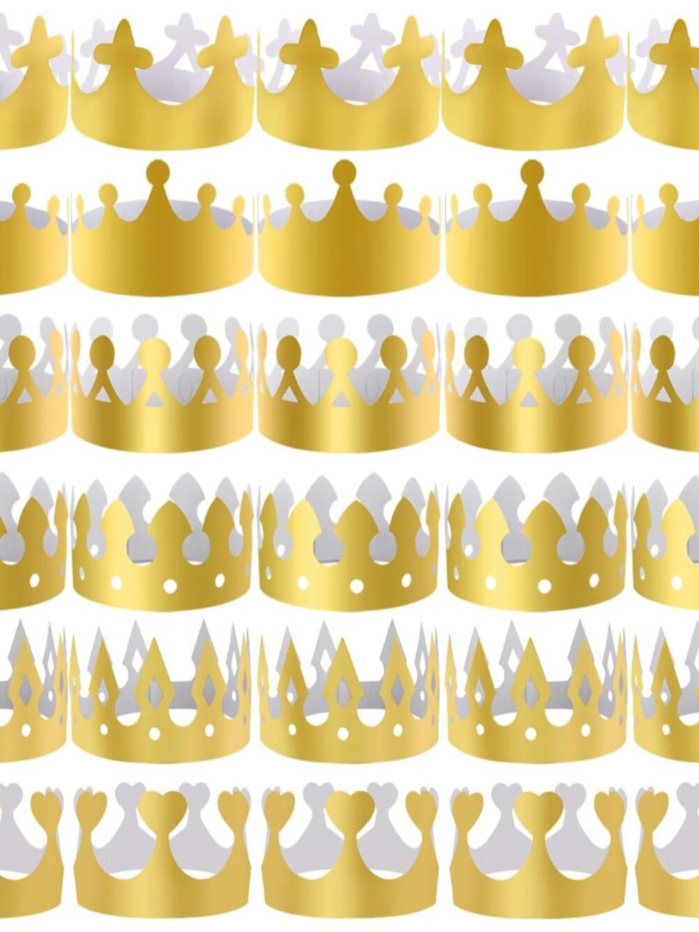 48 Pieces Paper Crowns Gold Paper Party Crown Hats King Crown